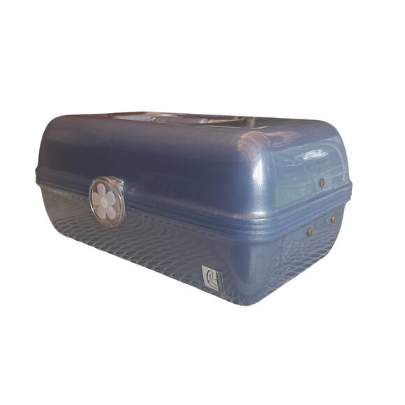 Caboodles On-the-Go Girl Makeup Case Organizer with Mirror Blue Sparkle Travel - Picture 4 of 13